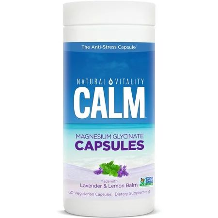 Natural Vitality Calm Capsules, Magnesium Supplement, Lavender & Lemon, 60 Ct | Walmart (US)