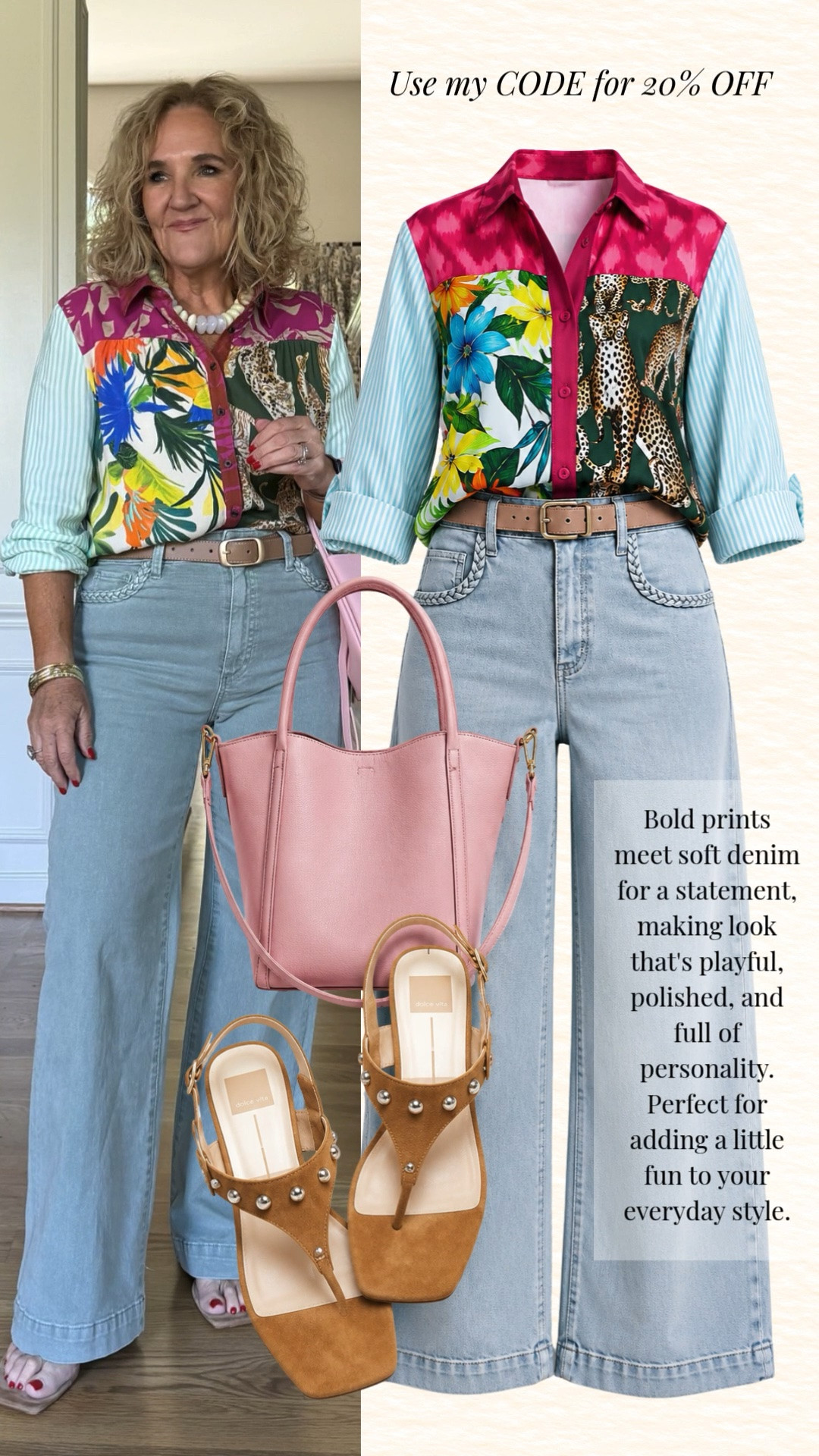 ✨ Save 20% off orders of $100+ at Anthropologie with code NANETTE20.

If you love adding a little personality to your wardrobe, this colorful blouse is such a fun find! Paired with light-wash wide-leg denim, it creates the perfect balance of bold and classic. It's an easy outfit for brunch, vacation, lunch with friends, or whenever you want your outfit to do the talking.

💡 LTK MADE EASY
❤️ Heart = Support my posts!
🔖 Save = Get sale & restock alerts
📋 Lists = Keep favorites organized
📲 Share = Send lists and products to a friend. Hello, Christmas List!
💬 Comment = Ask me anything about sizing or fit. 😊

#LTKootd #LTKOver40 #LTKSaleAlert