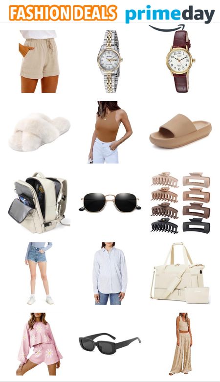 amazon prime day deals 📦💗 fashion edition! 👗 summer style, summer outfits, matching sets, bodysuit top, denim shorts, summer shorts, slippers, backpack, tote bag, sunglasses, claw clips, fashion watches, amazon finds, amazon home finds, amazon deals, amazon sale, aesthetic decor, neutral decor 

#LTKsalealert #LTKxPrimeDay #LTKhome
