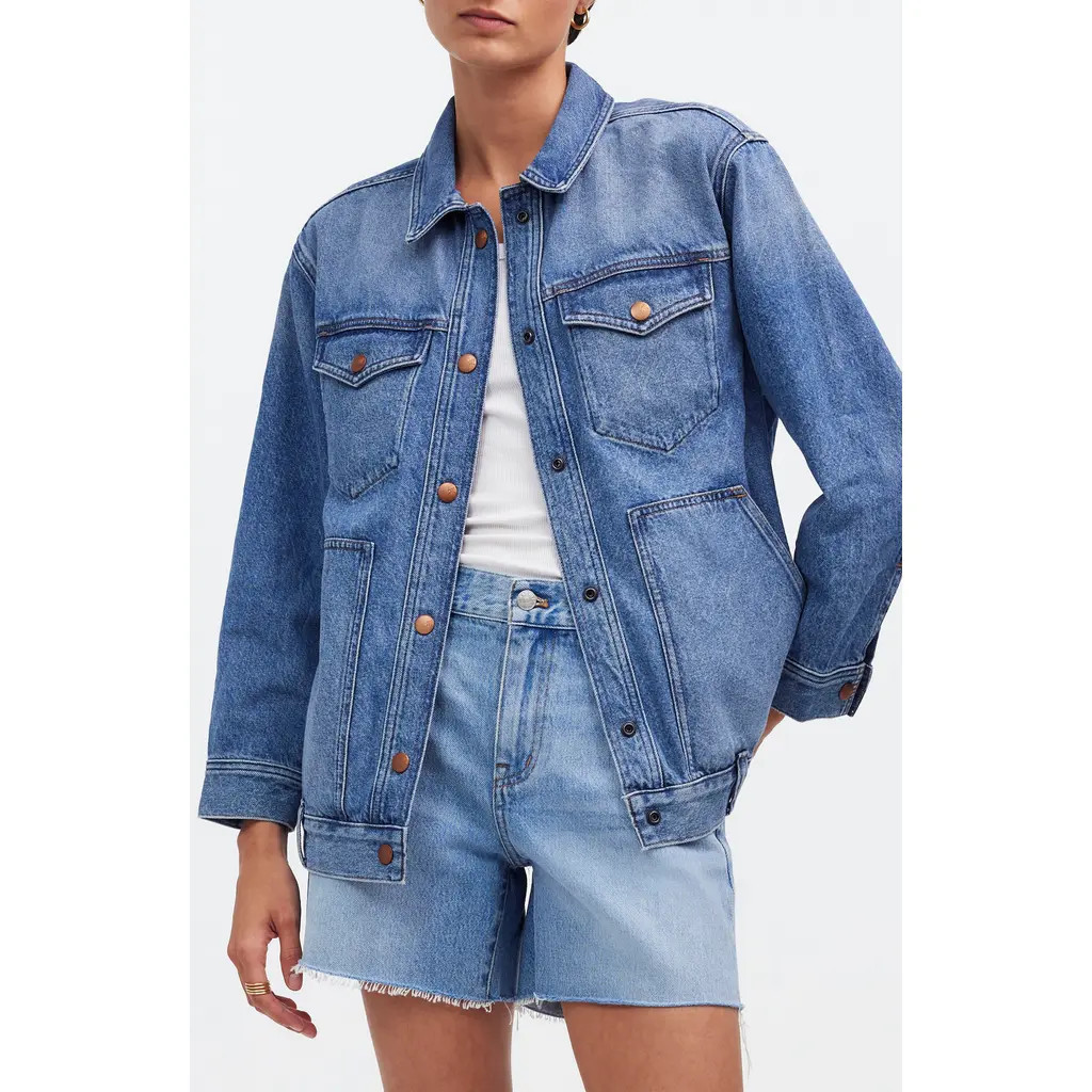 Madewell Oversize Trucker Jean Jacket in Sentell Wash at Nordstrom Rack, Size Medium | Nordstrom Rack