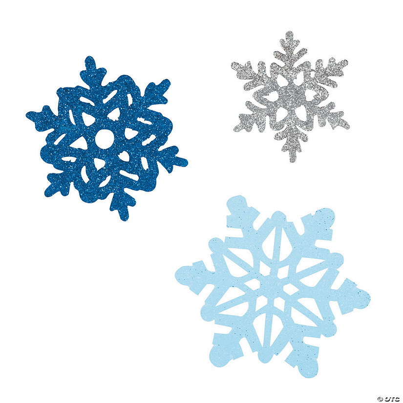 Large Glitter Snowflake Cutouts - 6 Pc. | Oriental Trading Company
