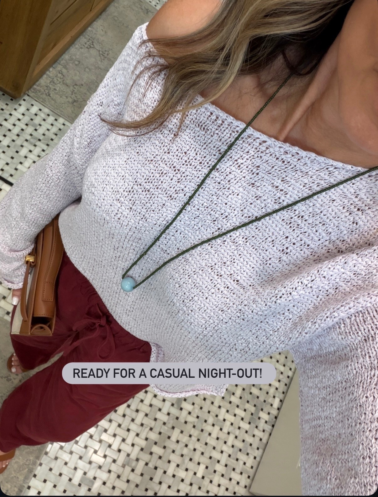 Off-the-shoulder knit sz XS TTS 
LINEN PANTS TTS 

@Madewell 
@Veronica Beard