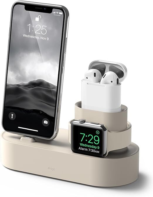 elago 3 in 1 Apple Charging Station Compatible with Apple Watch Series 6/SE/5/4/3/2/1, Apple AirP... | Amazon (US)