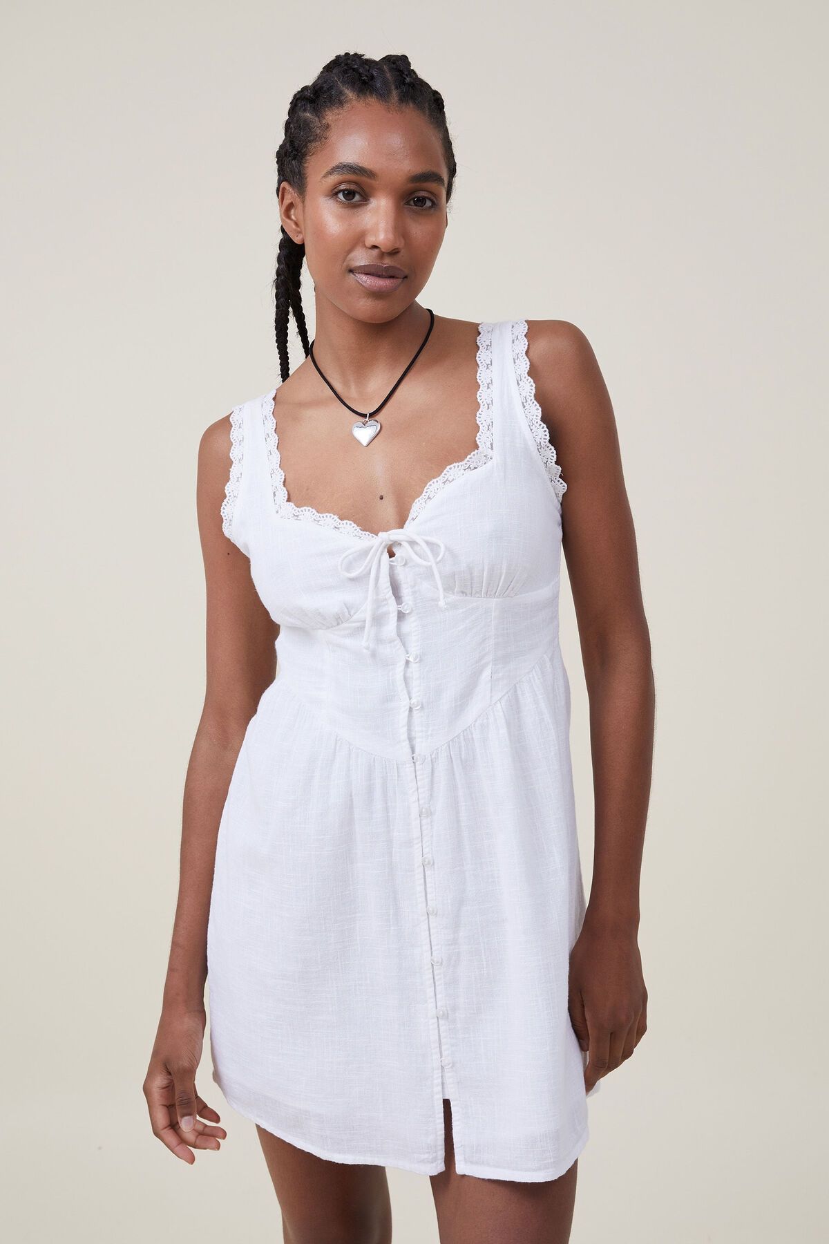 Alina Lace Trim Mini Dress | Cotton On (US)