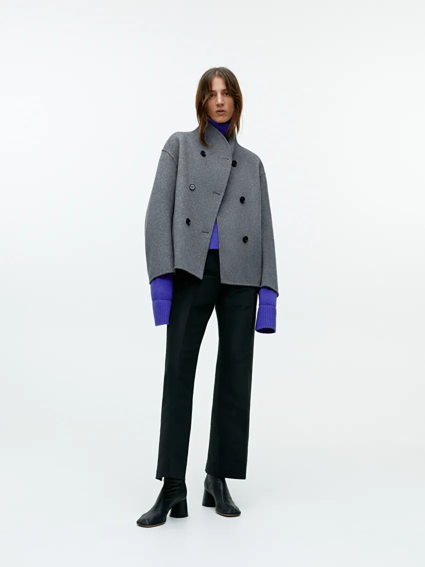 Double-Face Wool Jacket - Dark Grey - ARKET GB | ARKET (US&UK)