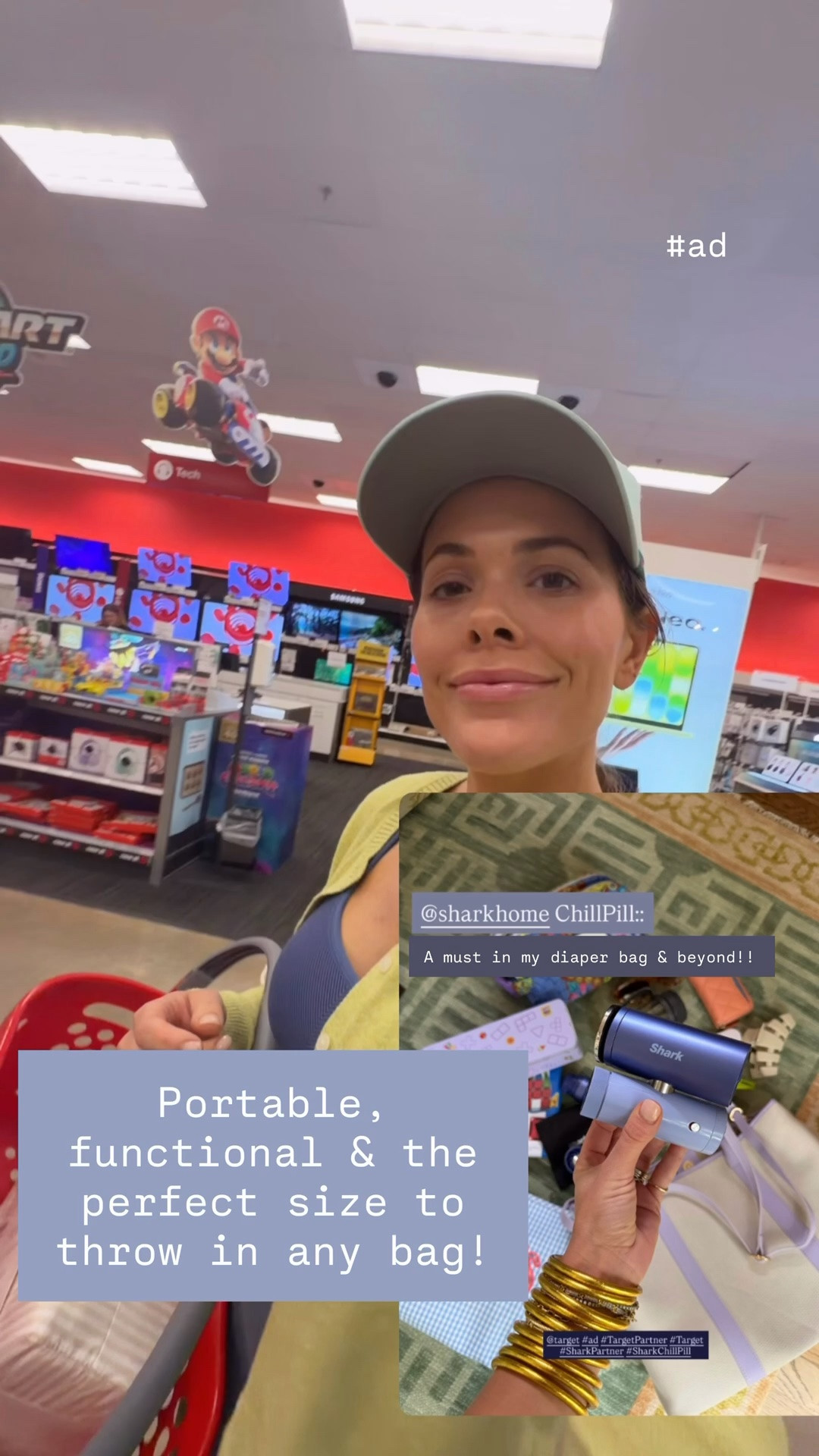 #ad cooling off with @sharkhome ChillPill! This 3-in-1 cooling device is a gamechanger & you will find it in any bag I’m carrying this summer! #TargetPartner #SharkPartner #SharkChillPill and @target