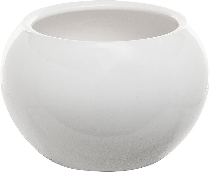 6.75 Inch Round Modern White Ceramic Succulent Planter Pot | Amazon (US)