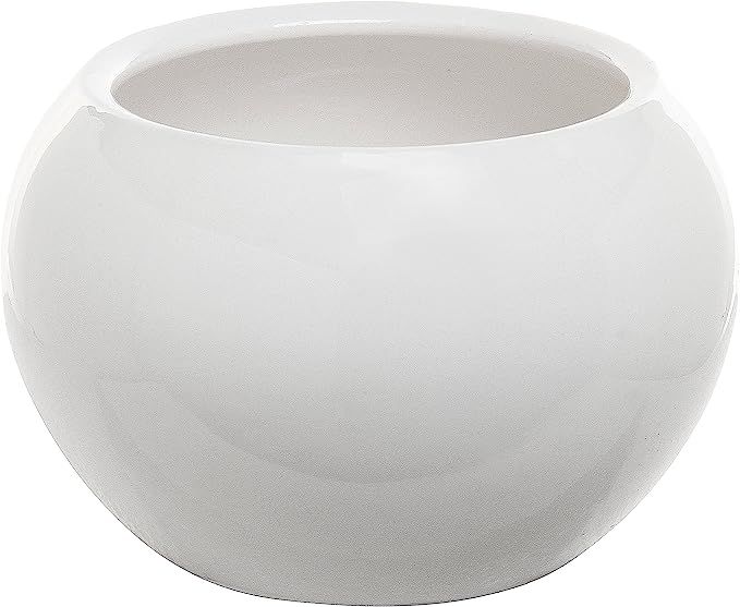 6.75 Inch Round Modern White Ceramic Succulent Planter Pot | Amazon (US)