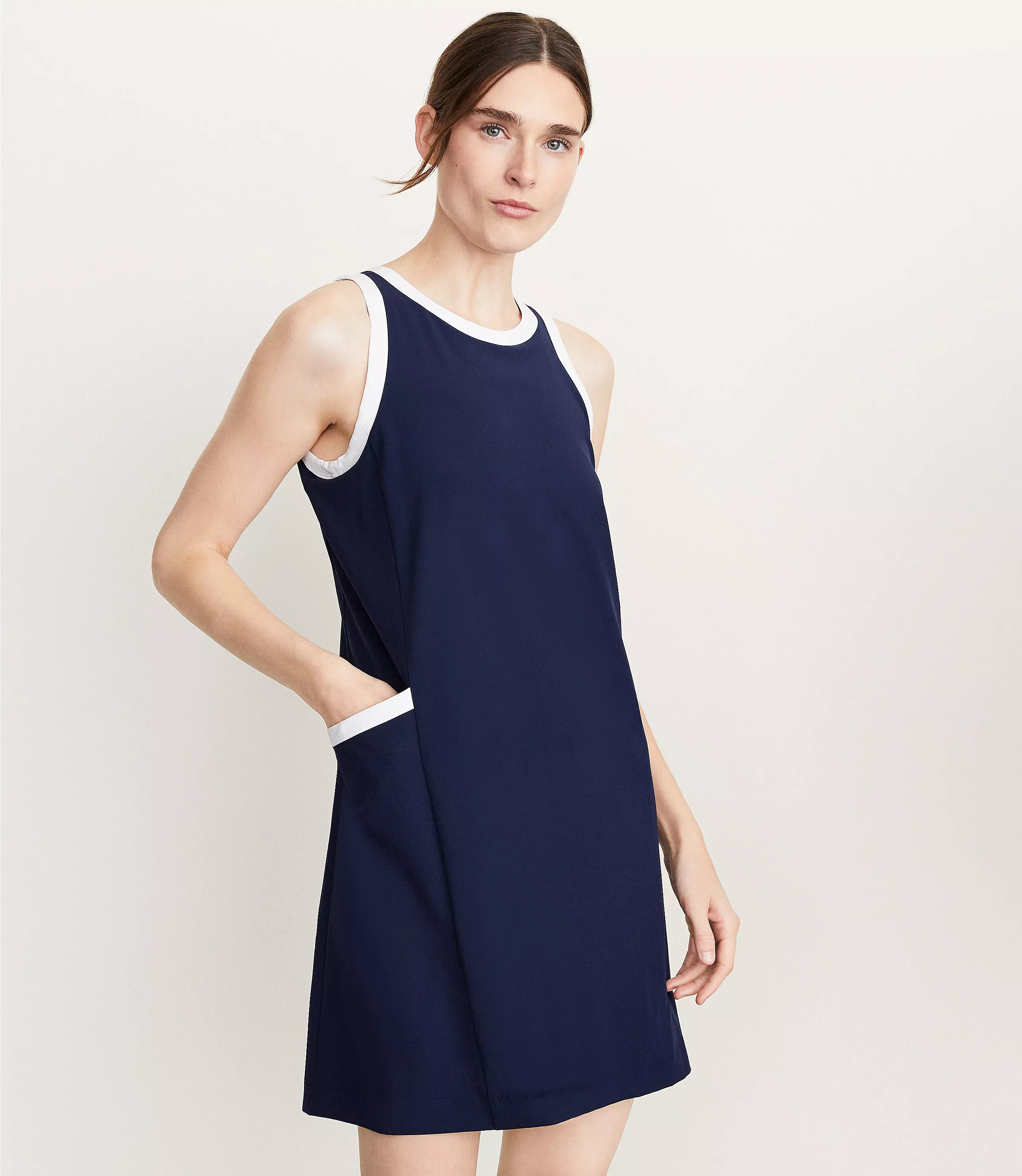 Lou & Grey Tipped Wanderweave Mini Pocket Dress | LOFT