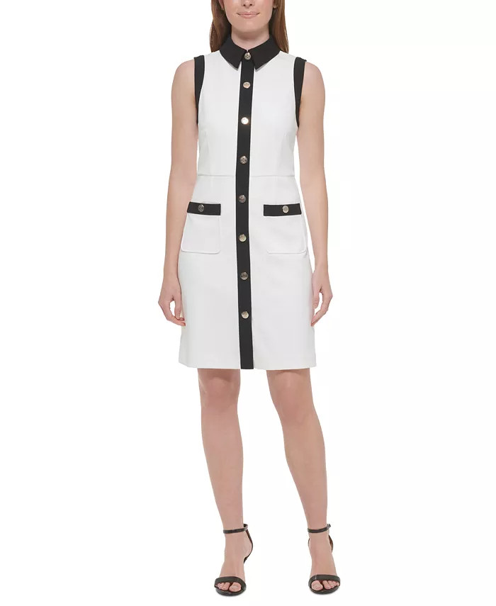 Women's Contrast-Trim Sheath Dress | Macys (US)