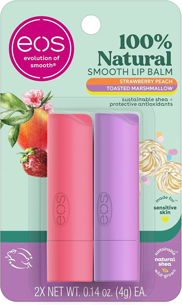 eos 100% Natural Lip Balm- Strawberry Peach and Toasted Marshmallow, All-Day Moisture Lip Care, 0... | Amazon (CA)