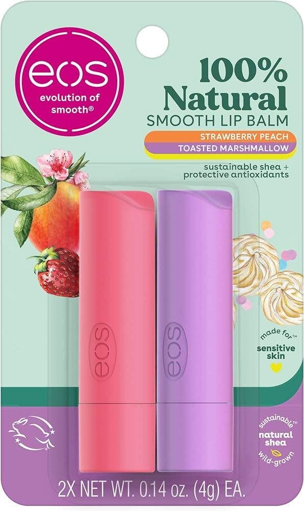 eos 100% Natural Lip Balm- Strawberry Peach and Toasted Marshmallow, All-Day Moisture Lip Care, 0... | Amazon (CA)