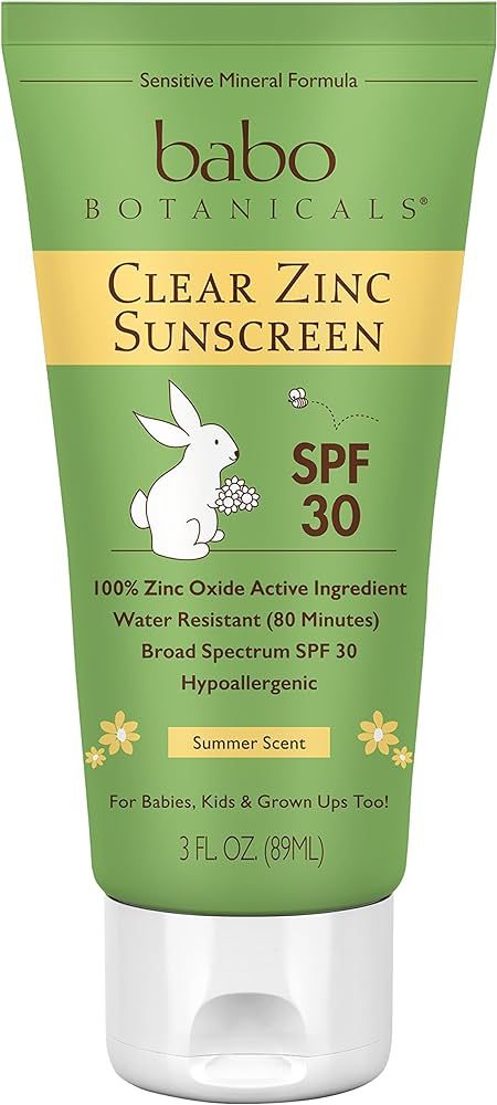 Babo Botanicals Clear Zinc Sunscreen Lotion SPF 30, 100% Mineral Active, Non-Nano, Summer Scent, ... | Amazon (US)