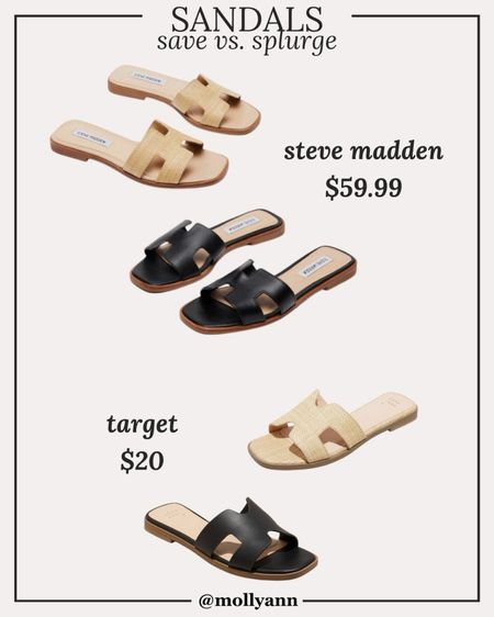 Save vs. Splurge summer sandals, look for less

#LTKfindsunder100 #LTKshoecrush #LTKfindsunder50