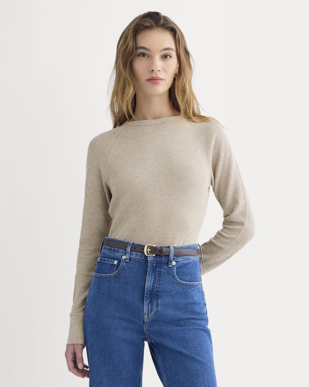 Slim-Fit Crew in Cozy Waffle | Heathered Oatmeal | Everlane