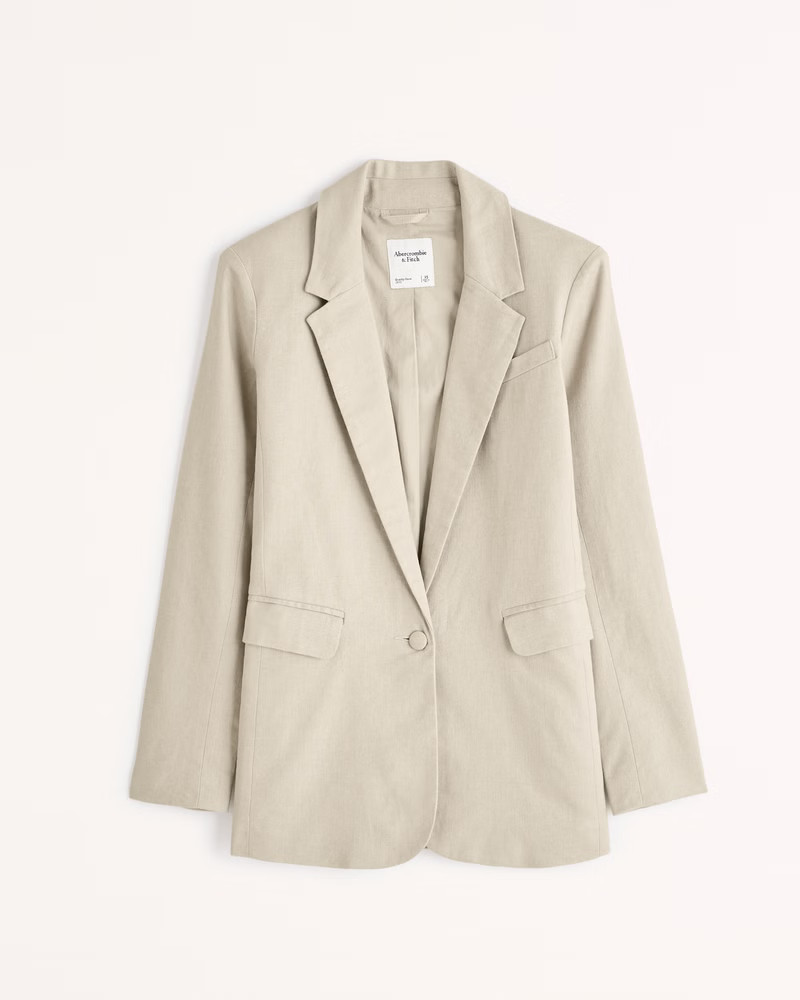 Linen-Blend Blazer | Abercrombie & Fitch (US)