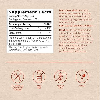 Amazon.com: Nature's Way Ginger Root Capsules, 1100 mg per 2-Capsule Serving Ginger Supplement fo... | Amazon (US)