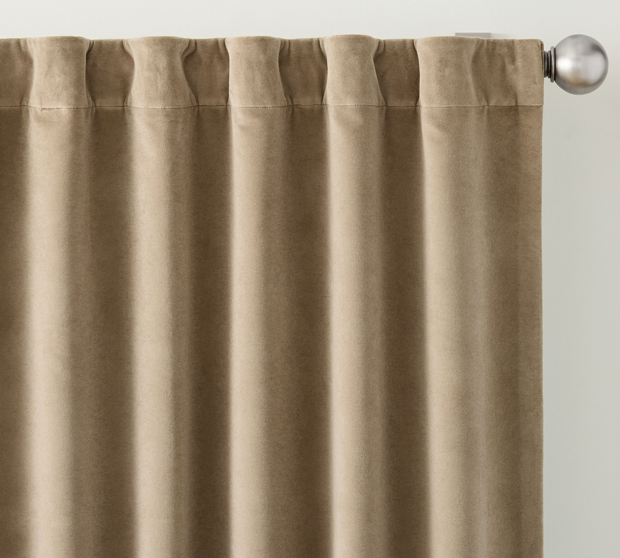 Velvet Twill Blackout Curtain, 50 x 120"", Cognac | Pottery Barn (US)