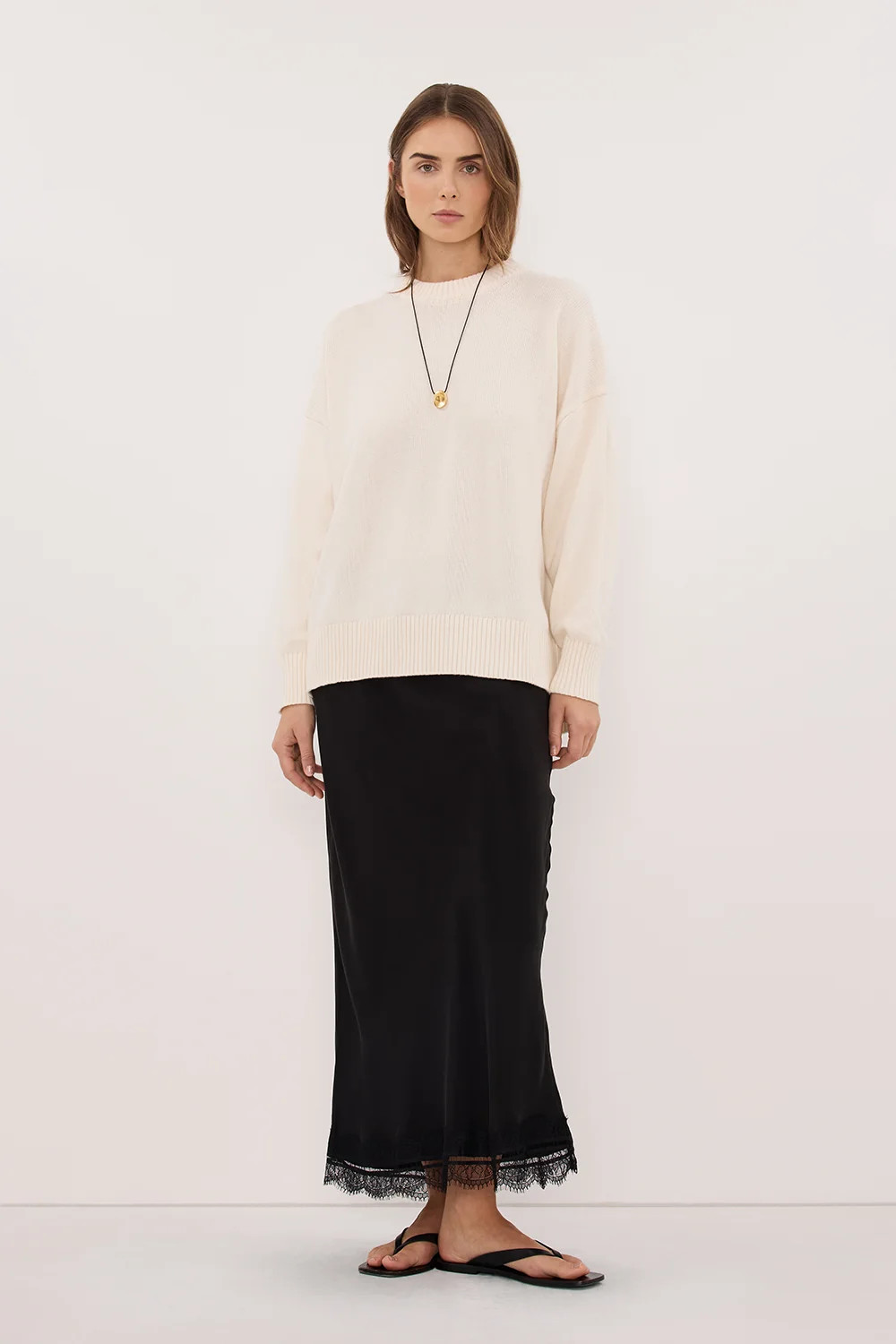 MILA CREAM CREW NECK JUMPER | DISSH