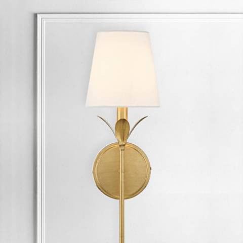 Crystorama Broche 21" High Antique Gold Wall Sconce | Lamps Plus