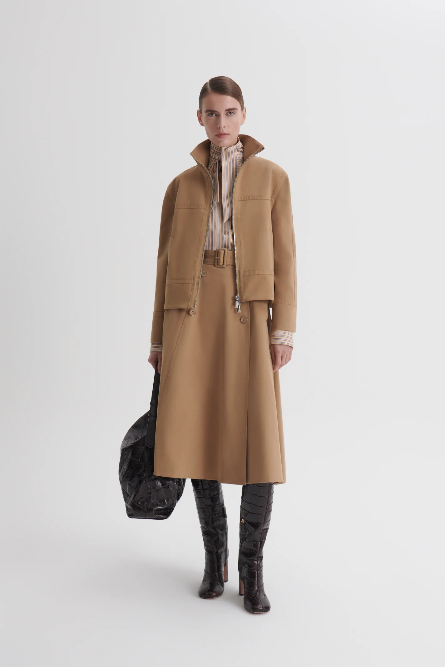 BRUSHED COTTON BOMBER - SAFARI - Scanlan Theodore | Scanlan Theodore AU