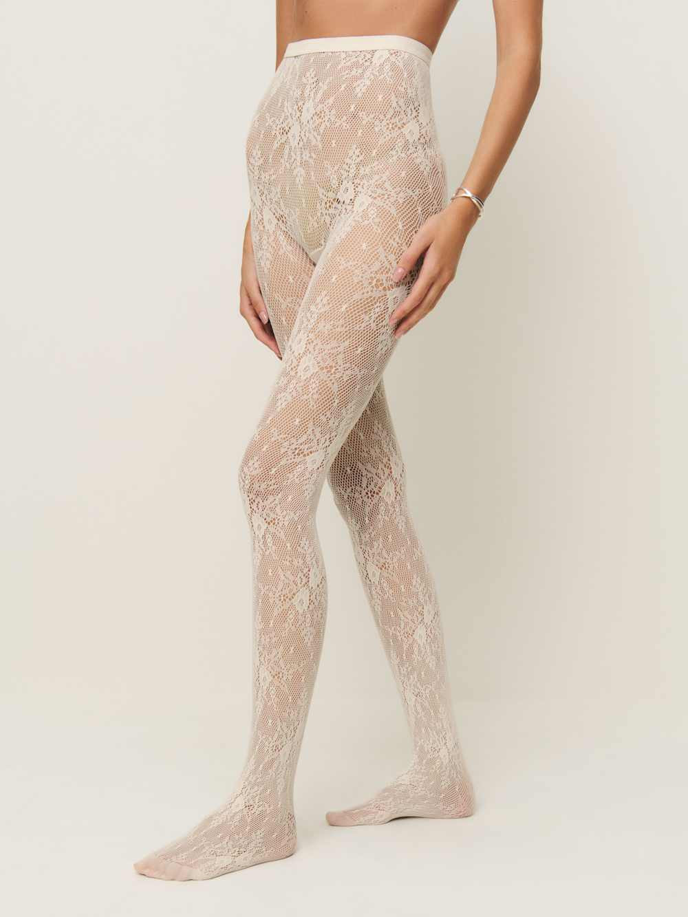 Swedish Stockings Rosa Lace Tights | Reformation (Global)