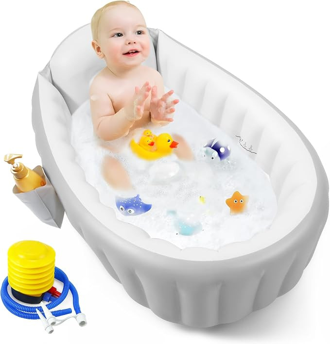 PandaEar Inflatable Baby Bathtub with Air Pump, BPA-Free Non-Slip Portable Travel Bathtub for New... | Amazon (UK)