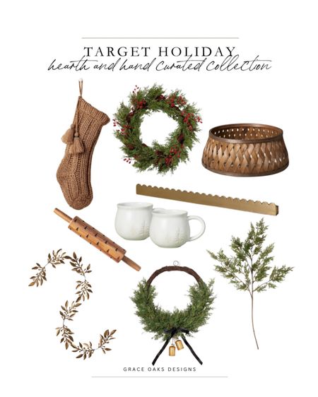 target hearth & hand holiday curated collection - love love the brown stocking + these are the BEST cedar stems for the price so affordable, realistic & full/large!

#LTKHoliday #LTKhome #LTKfindsunder50