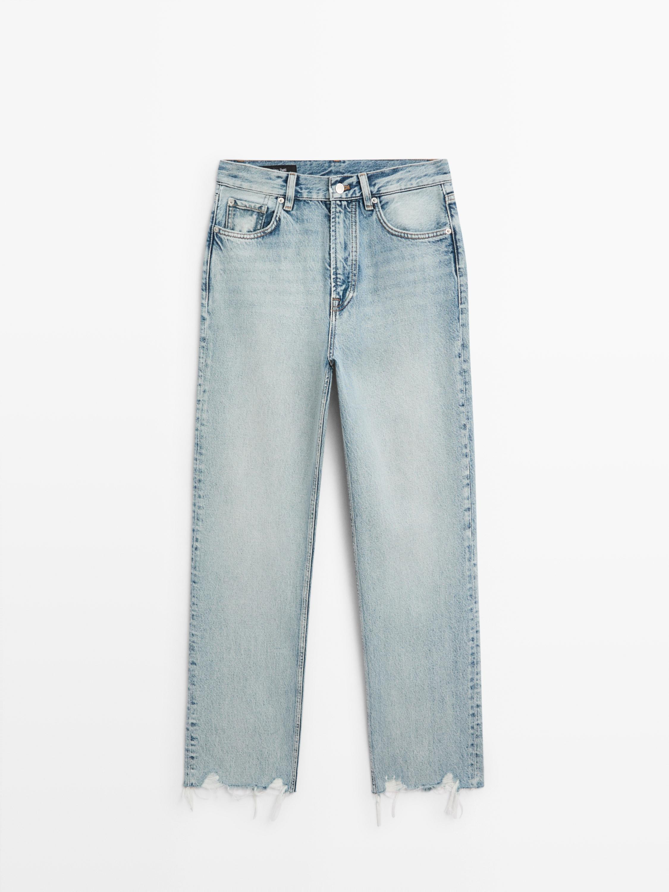 Straight-leg high-waist jeans | Massimo Dutti US