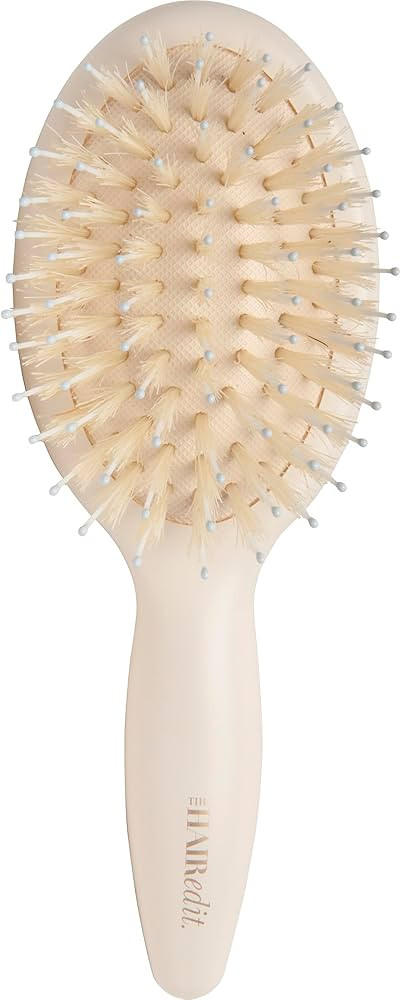 The Hair Edit Mini Finish & Shine Boar Bristle Brush, Travel Size Detangling Hairbrush for Smooth... | Amazon (US)