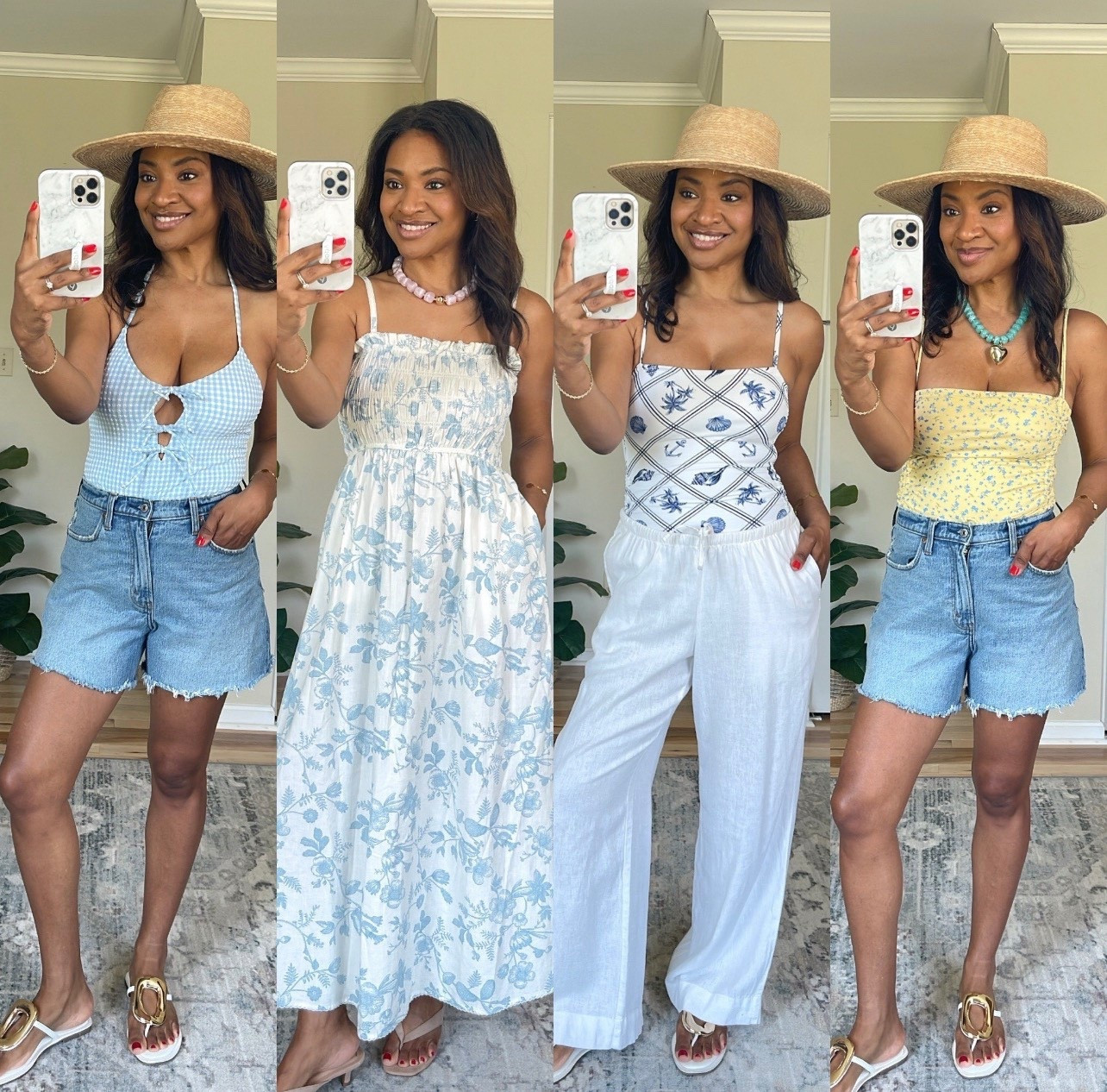 all from Target! My one pieces are a size medium. Dress is a size small and denim
Shorts are a size 27 curve love fit 

 #ltktravel #ltkswim #ltkover40