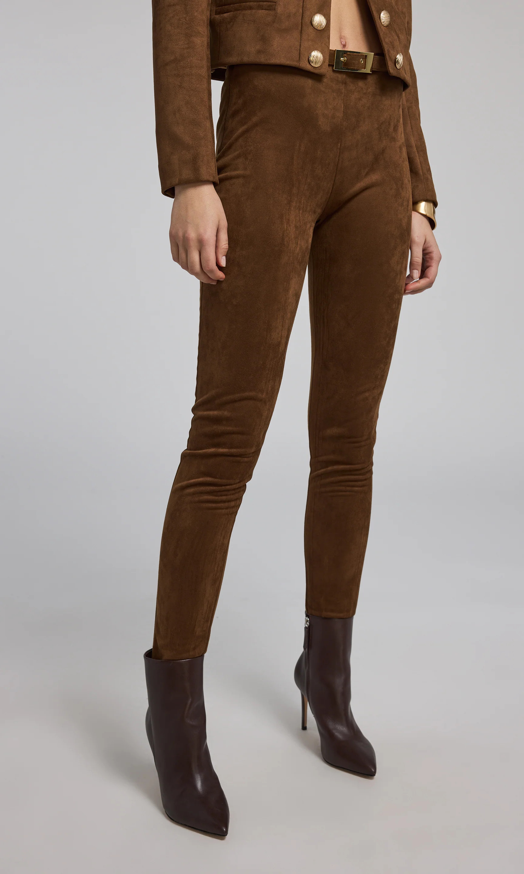 Lennon Belted Vegan Suede Legging | Generation Love