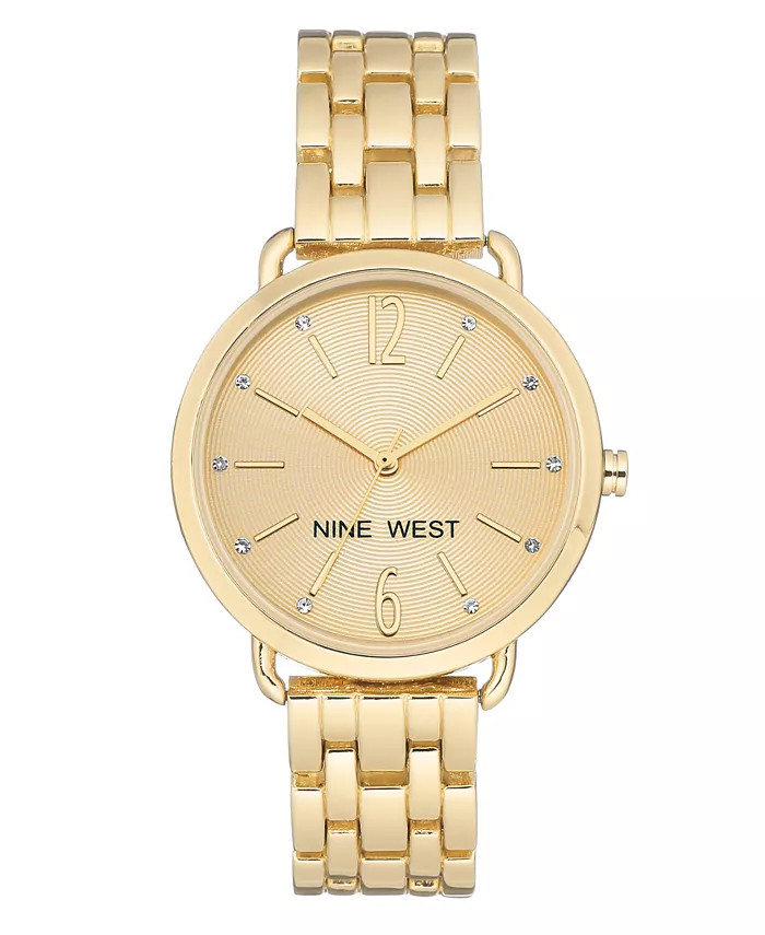 Women's Crystal Accented Gold-Tone Bracelet Watch, 36mm | Macy's