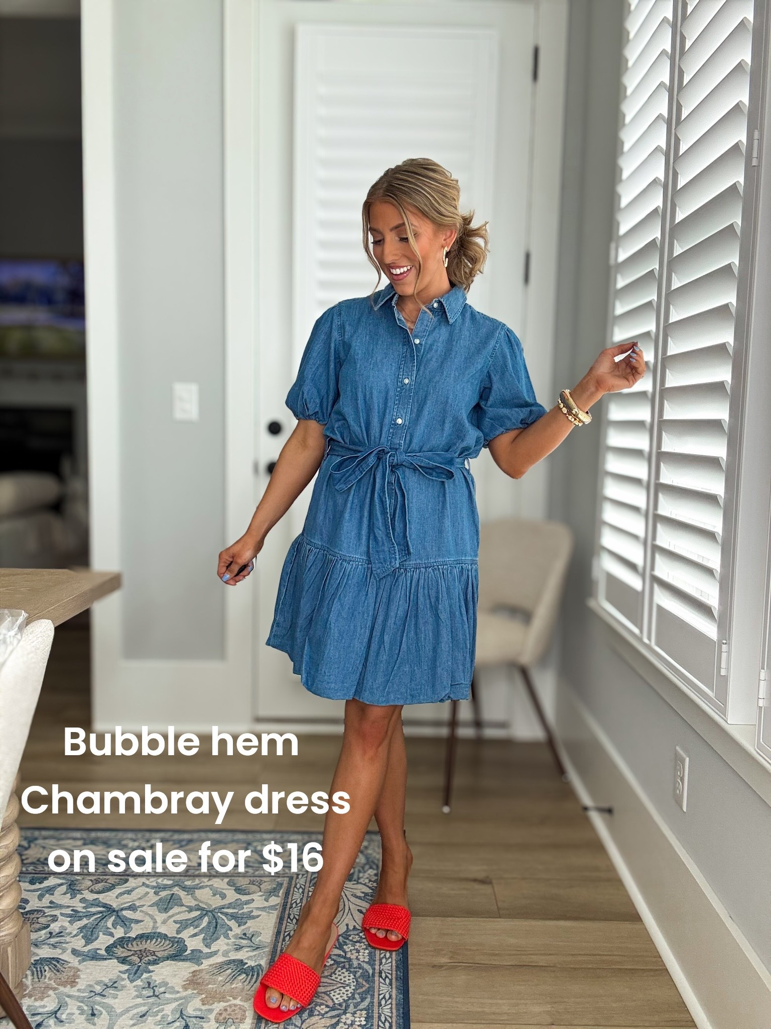 This Walmart dress is one of my favorite affordable finds of the season! 💙✨

If you’re looking for an easy outfit you’ll wear all summer long, this Walmart chambray dress is such a good one! It features the cutest bubble sleeves, a flattering tie waist, and a breezy tiered silhouette that’s comfortable, lightweight, and so easy to style.

I paired it with a fun pop of color, but it looks just as cute with neutral sandals, sneakers, or wedges. Whether you’re heading to brunch, church, running errands, or packing for vacation, this is one of those throw-on-and-go dresses you’ll reach for again and again.

Even better…it’s on sale for just $16! 🙌 Such an amazing deal for a versatile dress you’ll get so much wear out of.

#WalmartFashion #WalmartFinds #ChambrayDress #DenimDress #BubbleSleeveDress #AffordableFashion #WalmartStyle #SummerDress #EverydayStyle #VacationOutfit #CasualChic #OOTD #BudgetFashion #SummerWardrobe #WalmartDeals #FashionFinds #SummerStyle #DressUnder20 #AffordableStyle #StyleOnABudget

#LTKootd #LTKPetite #LTKSaleAlert