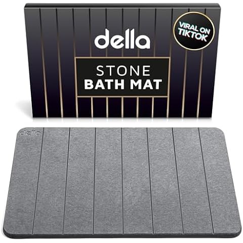 Foldable Stone Bath Mat, Diatomaceous Earth Anti-Slip Bath Mat Great Absorption Ability Quick Dry... | Amazon (US)