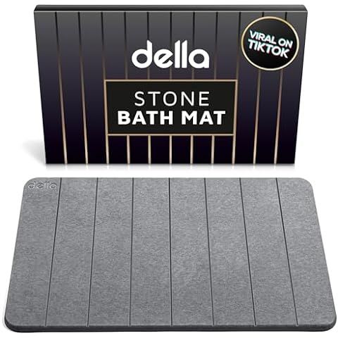 Foldable Stone Bath Mat, Diatomaceous Earth Anti-Slip Bath Mat Great Absorption Ability Quick Dry... | Amazon (US)