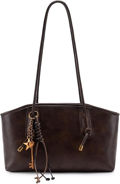 Vintage Shoulder Bag for Women,Faux Leather Hobo Handbag with Cute Pendant, Fall Purse | Amazon (US)