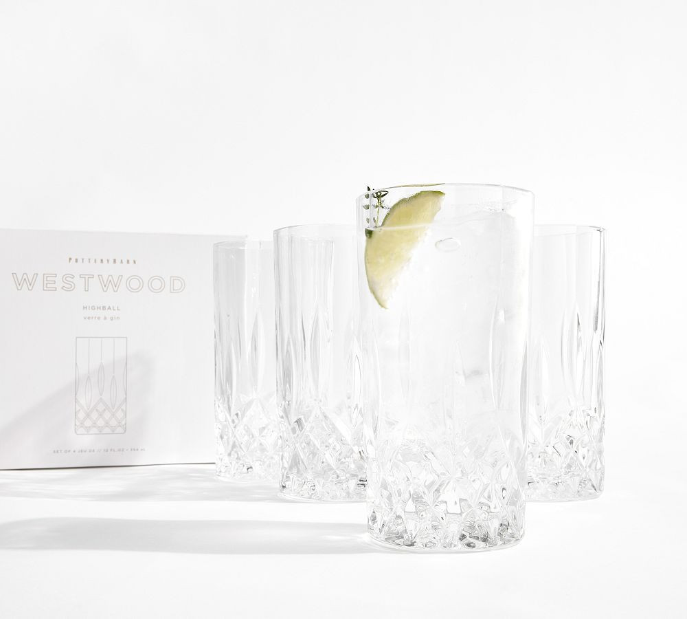 Westwood High Ball Glasses, Set of 4 - Clear | Pottery Barn (US)