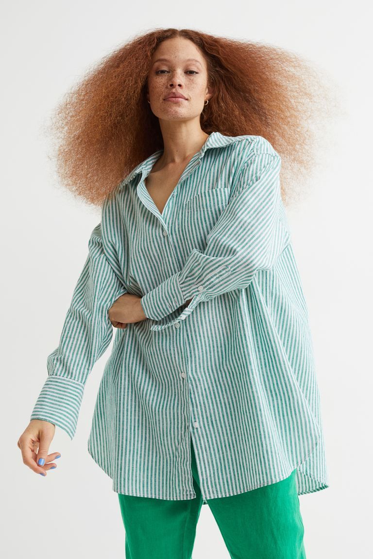 Oversized Linen-blend Shirt | H&M (US + CA)