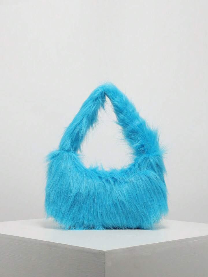 Stevige pluizige zachte snoepkleurige tas, herfst Y2K-stijl dames schoudertassen, vakantiereistas... | SHEIN