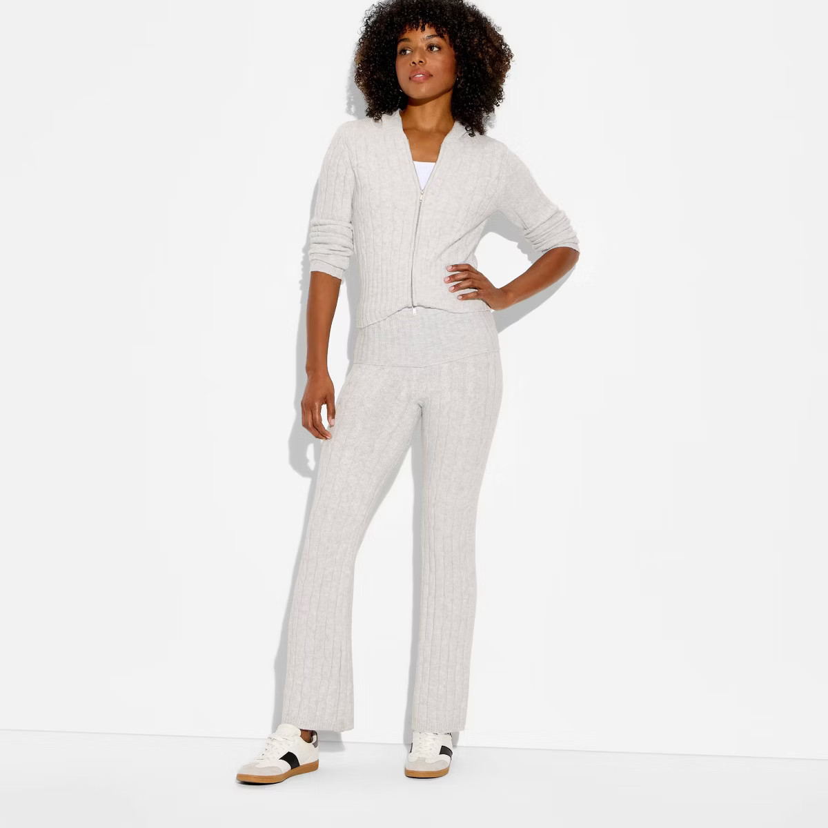 Women's Mid-Rise Foldover Cable Sweater Pants - Wild Fable™ | Target