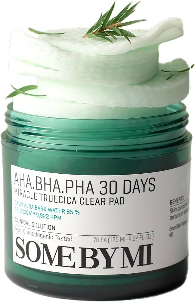 SOME BY MI AHA BHA PHA 30 Days Miracle Truecica Clear Pad - 70 Pads, 4.22Oz - Mild Exfoliating Fa... | Amazon (US)