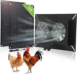 20W Solar Powered Dual Metal Shell Exhaust Fan Kit for Chicken Coops, Greenhouses, Sheds, Pet Hou... | Amazon (US)