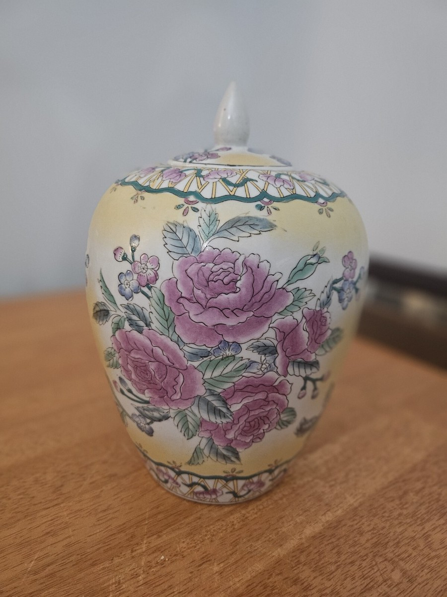 Vintage Chinese Famille Rose Enameled Porcelain Ginger Jar W/Lid Large 12"  | eBay | eBay US