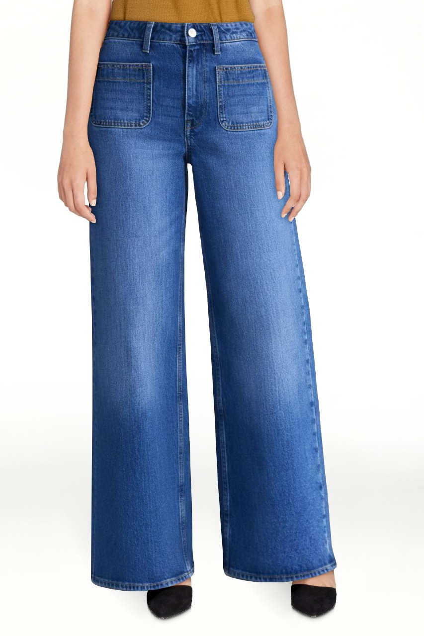 Free Assembly Women's and Women's Plus The Larchmont High Rise Patch Pocket Jeans, 32" Inseam, Si... | Walmart (US)