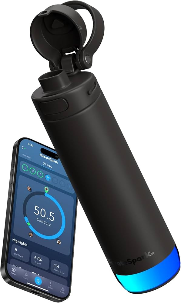 HidrateSpark PRO 2 21 oz Chug \u2013 Smart Hydration Bottle with Clinically Accurate Water Tracki... | Amazon (US)