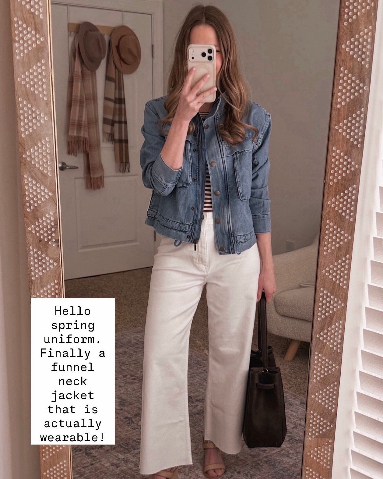 This denim jacket actually has the perfect proportions and doesn't make me look boxy.

spring denim jacket, oversized jean jacket, casual spring outfit, white wide leg pants, striped shirt outfit, layered spring look, comfortable denim jacket, relaxed fit jacket, spring uniform outfit, casual chic style, neutral spring pieces, everyday denim jacket, spring layering pieces, comfortable spring outfit, effortless style outfit

#LTKmorningroutine #LTKdayinmylife #LTKOver40