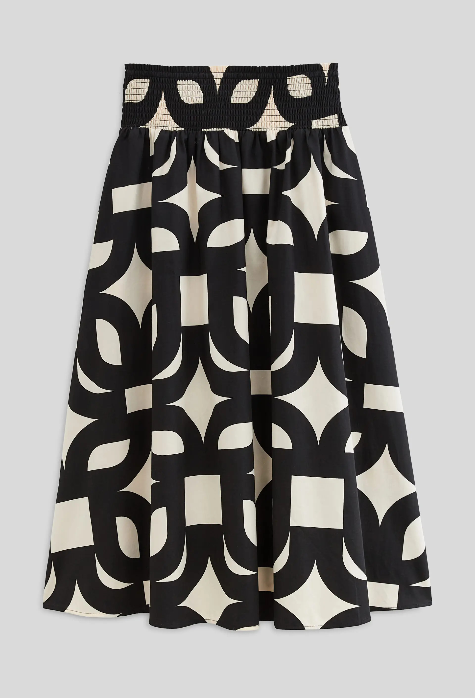 Jupe imprimée taille smockée en coton BIO GOTS | Monoprix Mode