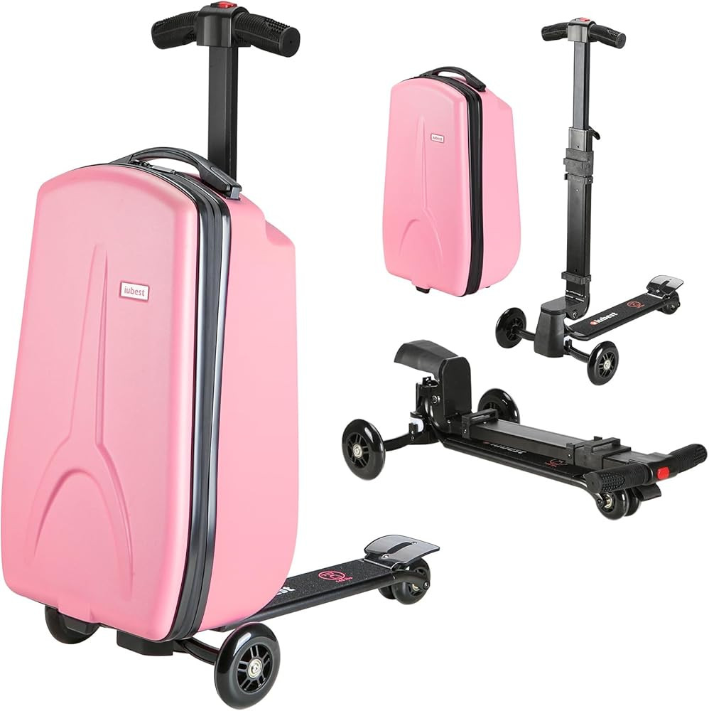 Scooter Luggage for Kids Scooter Suitcase for Ages 4-12, 4 in 1 Kids Luggage Boarding Suitcase De... | Amazon (US)