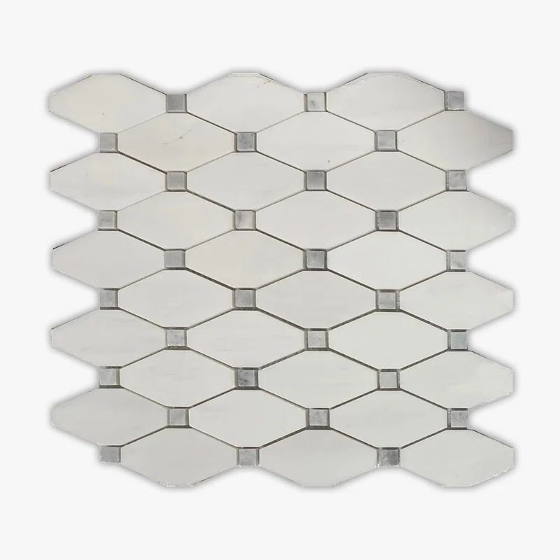 Bianco Dolomiti 12" x 12" Marble Octagon and dot Mosaic Wall & Floor Tile | Wayfair North America